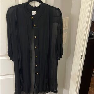 Trina Turk Black Swim Coverup Flowing Design